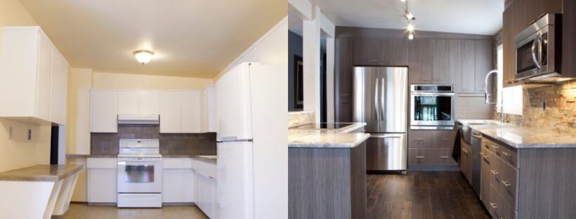 Before and After kitchen renovation